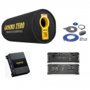 Pachet Ground Zero GZ 1300PT Subwoofer tub 30cm (12″) + GZIA 100.2 Amplificator auto 2 canale + RIK8 kit cabluri Recoil de 8mm²