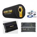 Pachet Ground Zero GZ 1300PT Subwoofer tub 30cm (12″) + GZIA 200.2 Amplificator auto 2 canale + RIK8 kit cabluri Recoil de 8mm²