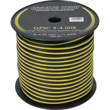 GZSC 2-4.00X Rola Cablu 100m Ground Zero pentru difuzoare, 2x4,0 mm²