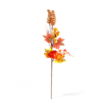 Ramură decorativă de toamnă cu frunze și bobițe – 62 cm – 2 modele