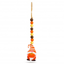 Decorațiune de toamnă – spiriduș cu dovleac – din lemn – agățat – 31 x 5 cm