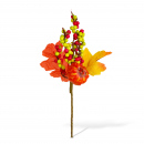 Decorațiune de toamnă – dovleac, frunze și bobițe – 24 cm – set 2 bucăți