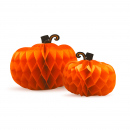 Decorațiune de toamnă – set lampioane dovleac din hârtie – 25/30 cm – 2 bucăți