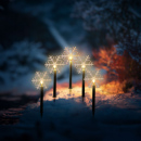 Lampă decorativă de exterior – 5 LED-uri – formă de fulg de gheață – 34,5 cm – alb cald – pe baterii AA
