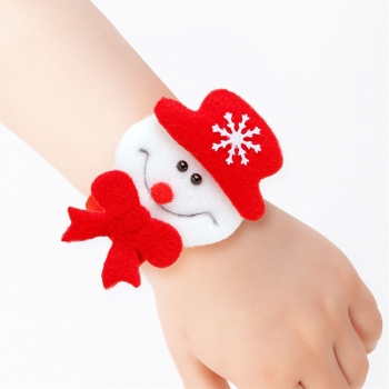 Decorațiune de Crăciun – brățară / accesoriu pentru coc – om de zăpadă – 21 x 8 cm
