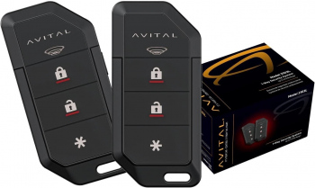 AVITAL 3103L Sistem de alarmă auto unidirecțional fără cheie, două telecomenzi cu 3 butoane