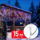 Decor Luminos Crăciun - Șir Lumini LED - 15 m - 600 LED - 220-240 V - 6 W - Cablu Transparent
