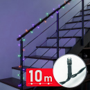 Decor Luminos Crăciun - Șir Lumini LED - 10 m - Multicolor - 200 LED - 220-240 V - 6 W - Cablu Verde