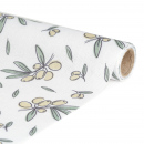 Traversă de masă decorativă – 180 x 28 cm – 70% poliester, 30% bumbac – model măsline