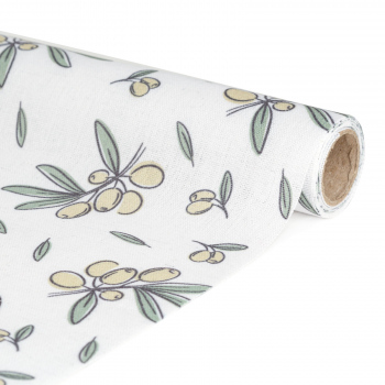 Traversă de masă decorativă – 180 x 28 cm – 70% poliester, 30% bumbac – model măsline