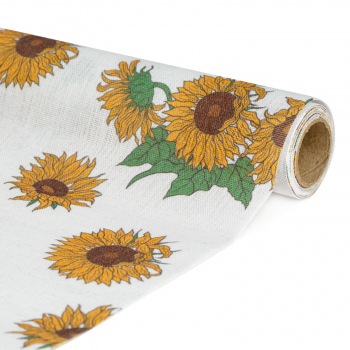 Traversă de masă decorativă – 180 x 28 cm – 70% poliester, 30% bumbac – model floarea-soarelui