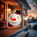 Lampion decorativ din hârtie – model om de zăpadă – Ø30 cm – alb