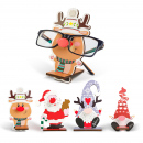 Suport decorativ de masă pentru ochelari – 14 x 10 cm – model Moș, ren, spiriduș sau om de zăpadă – din lemn MDF