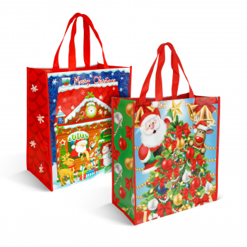 Pungă decorativă pentru cadouri – 35 x 39 x 18 cm – 2 modele – material textil nețesut