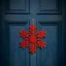 Decorațiune tip fulg de gheață – glitter roșu – suspendabilă – 31 cm