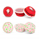 Set hârtii pentru brioșe de Crăciun – model Moș Crăciun / fulg de zăpadă – 40 bucăți / set