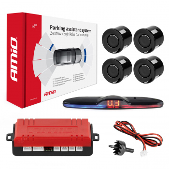 Kit senzori parcare, senzori marșarier MAX LED, 4 senzori negri -02287