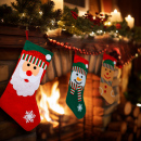 Cizmă decorativă de Crăciun – textil – 42 x 24,5 cm – 3 modele (Moș Crăciun, om de zăpadă, ren)