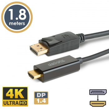 Cablu DisplayPort la HDMI - 1.4 - 4K HDR - 1.8 m