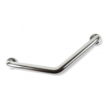 Bară de sprijin baie înclinată 45° – oțel inoxidabil cromat – 25 + 25 cm – max 200 kg