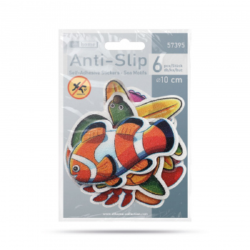 Set 6 stickere antiderapante baie – motive marine colorate – 10 cm – 6 modele diferite
