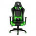 Scaun verde de gaming - cu pernă de talie și pernă pentru cap