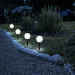 Lampa solara LED - plug-in - sferica, alb rece - Ø10 cm