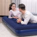 Saltea gonflabilă - dublă, Velour - Albastru - 203 x 183 x 22 cm