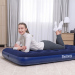 Saltea gonflabilă - single, velour - albastru - 188 x 99 x 22 cm
