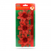 Ornament de Crăciun - cu cleme - floare cu sclipici - roșu - 3 buc/pachet