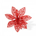 Ornament de Crăciun - cu cleme - floare cu sclipici - roșu - 3 buc/pachet