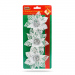 Ornament de Crăciun - cu cleme - floare cu sclipici - argintiu - 3 buc/pachet