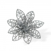 Ornament de Crăciun - cu cleme - floare cu sclipici - argintiu - 3 buc/pachet