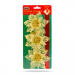 Ornament de Crăciun - cu cleme - floare cu sclipici - auriu - 3 buc/pachet
