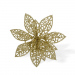 Ornament de Crăciun - cu cleme - floare cu sclipici - auriu - 3 buc/pachet