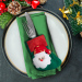 Decor tacâmuri de Crăciun - Cizmă cu Moș Crăciun - 12 cm - 2 tipuri - 2 buc./pachet