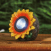 Lampă solară - Floarea soarelui - 2 LED-uri albe - 5 x 8 x 8,6 cm