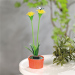 Floare colorată solară - 8 x 8 x 32 cm - 10 LED-uri alb cald - galben