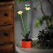 Floare colorată solară - 8 x 8 x 32 cm - 10 LED-uri alb cald - rosu