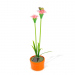 Floare colorată solară - 8 x 8 x 32 cm - 10 LED-uri alb cald - rosu
