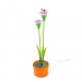 Floare colorată solară - 8 x 8 x 32 cm - 10 LED-uri alb cald - violet