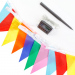 Șir de lumină solară - steag - 4 m - 35 LED-uri colorate