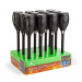 Lampă solară LED - perforabilă - efect de flacără - 12 LED galbene - plastic - negru - 10 x 58 cm