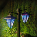 Lampă solară LED - felinar - 137 cm - negru - alb rece
