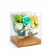 Decor cu flori artificiale - trandafir - 11 x 11 x 14 cm