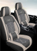 Huse auto premium 5 locuri Carguard Deluxe piele ecologică perforată și textil  - gri deschis - gri inchis
