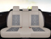 Huse auto premium 5 locuri Carguard Deluxe piele ecologică perforată și textil  - gri deschis - gri inchis