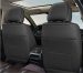 Huse auto premium 5 locuri Carguard Deluxe piele ecologică perforată și textil - negru - rosu închis