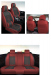 Huse auto premium 5 locuri Carguard Deluxe piele ecologică perforată și textil - roșu închis - negru