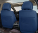 Huse auto premium 5 locuri Carguard Deluxe piele ecologică perforată - albastru inchis - negru